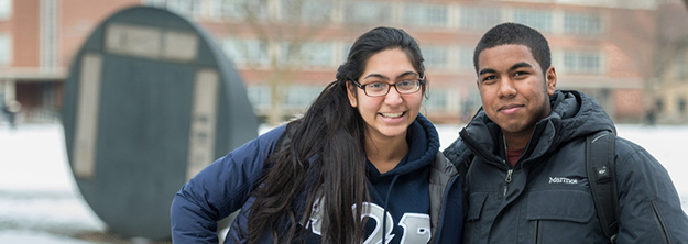 Students sitting outside